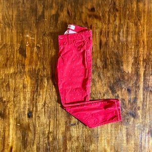 Red and blue polka dot cropped skinny pants ✨